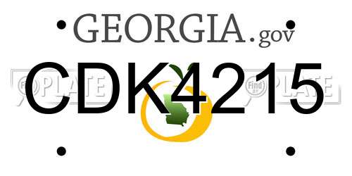 CDK4215 Georgia License Plate