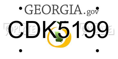 CDK5199 Georgia License Plate