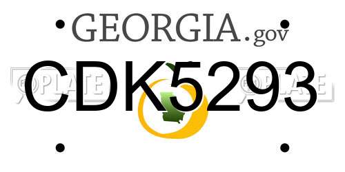 CDK5293 Georgia License Plate