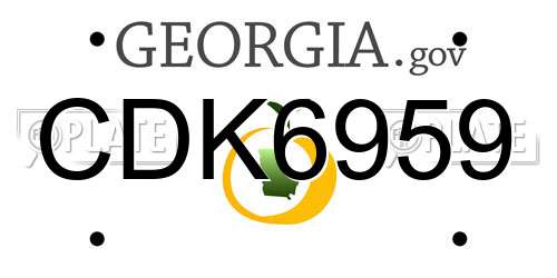 CDK6959 Georgia License Plate