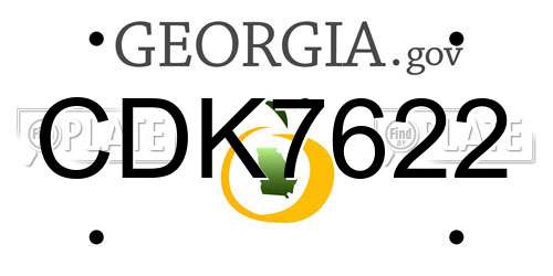 CDK7622 Georgia License Plate