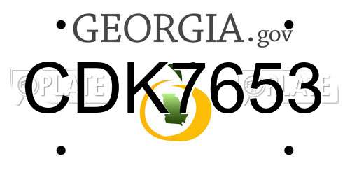 CDK7653 Georgia License Plate