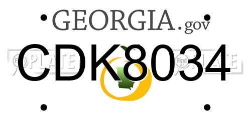 CDK8034 Georgia License Plate