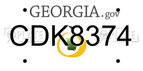CDK8374 Georgia License Plate