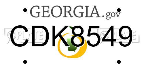 CDK8549 Georgia License Plate