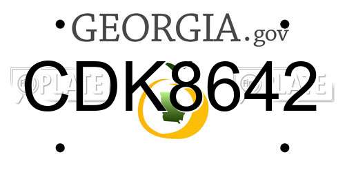 CDK8642 Georgia License Plate