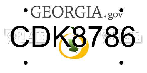 CDK8786 Georgia License Plate