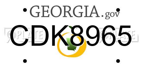 CDK8965 Georgia License Plate