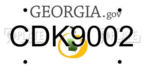 CDK9002 Georgia License Plate