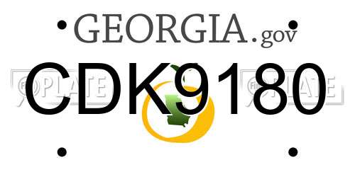 CDK9180 Georgia License Plate