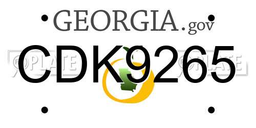 CDK9265 Georgia License Plate