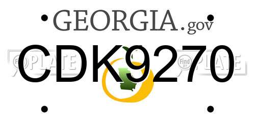 CDK9270 Georgia License Plate