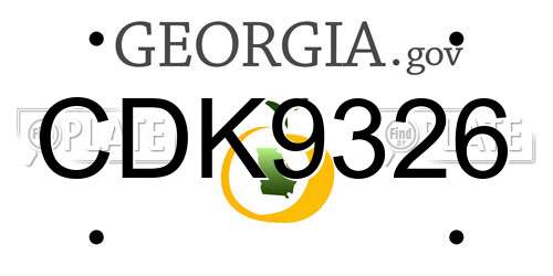 CDK9326 Georgia License Plate