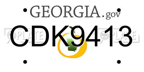 CDK9413 Georgia License Plate