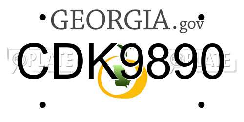 CDK9890 Georgia License Plate