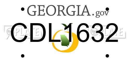CDL1632 Georgia License Plate