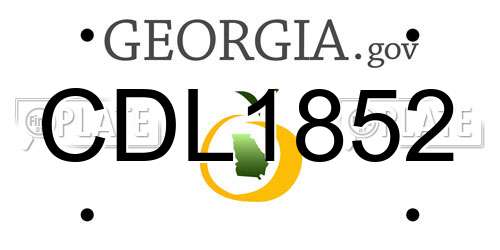 CDL1852 Georgia License Plate