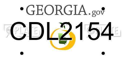 CDL2154 Georgia License Plate