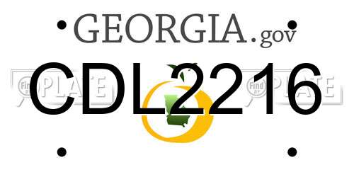 CDL2216 Georgia License Plate