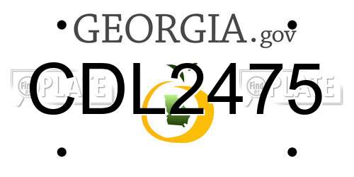 CDL2475 Georgia License Plate