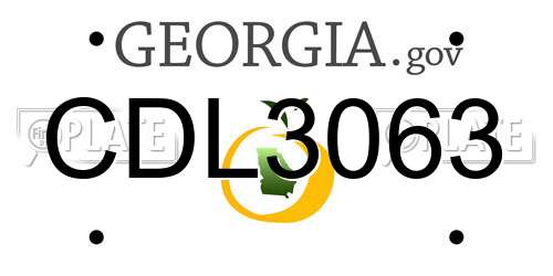 CDL3063 Georgia License Plate
