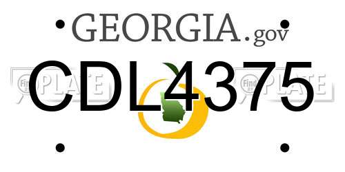 CDL4375 Georgia License Plate