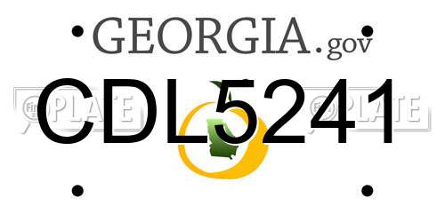 CDL5241 Georgia License Plate
