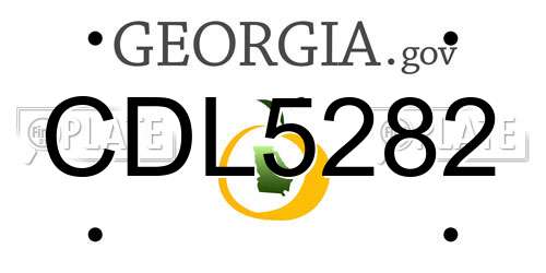 CDL5282 Georgia License Plate