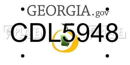 CDL5948 Georgia License Plate