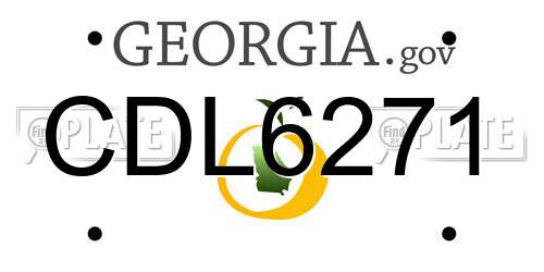 CDL6271 Georgia License Plate