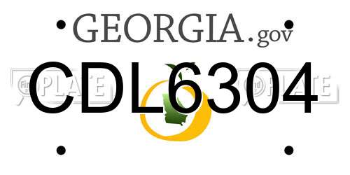 CDL6304 Georgia License Plate