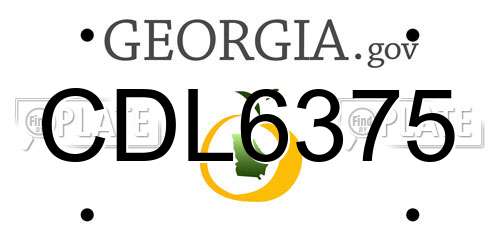 CDL6375 Georgia License Plate