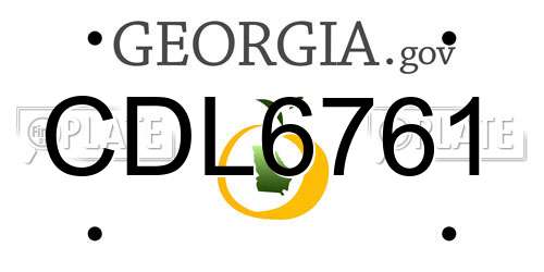 CDL6761 Georgia License Plate