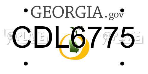 CDL6775 Georgia License Plate