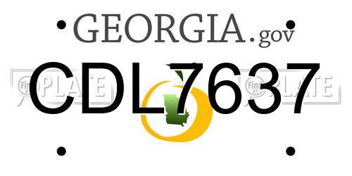 CDL7637 Georgia License Plate