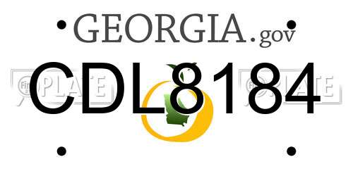 CDL8184 Georgia License Plate