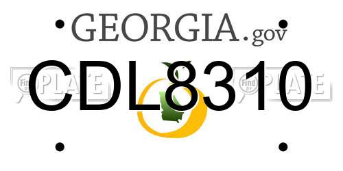 CDL8310 Georgia License Plate