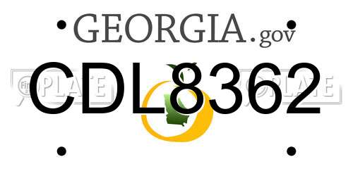 CDL8362 Georgia License Plate