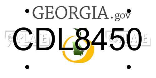 CDL8450 Georgia License Plate