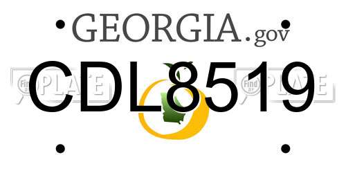 CDL8519 Georgia License Plate