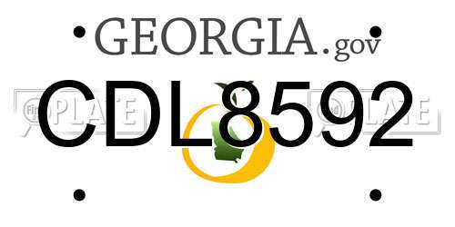 CDL8592 Georgia License Plate