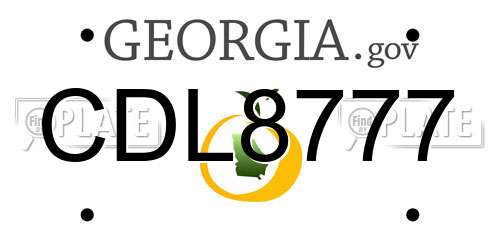 CDL8777 Georgia License Plate