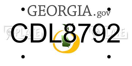 CDL8792 Georgia License Plate