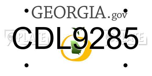 CDL9285 Georgia License Plate