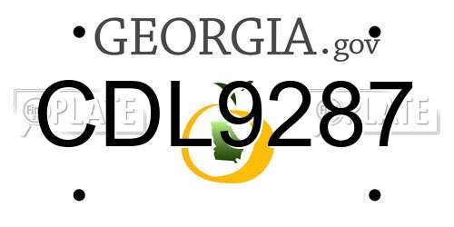 CDL9287 Georgia License Plate