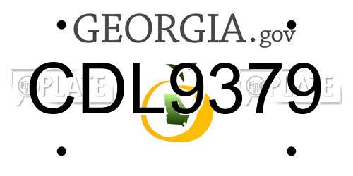 CDL9379 Georgia License Plate
