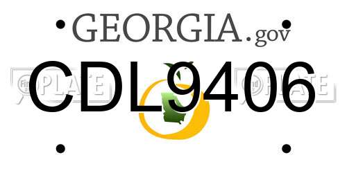 CDL9406 Georgia License Plate