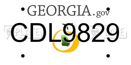 CDL9829 Georgia License Plate
