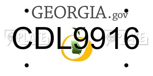 CDL9916 Georgia License Plate