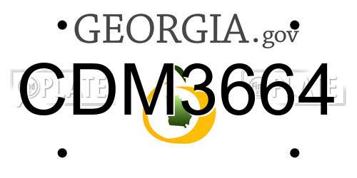 CDM3664 Georgia License Plate